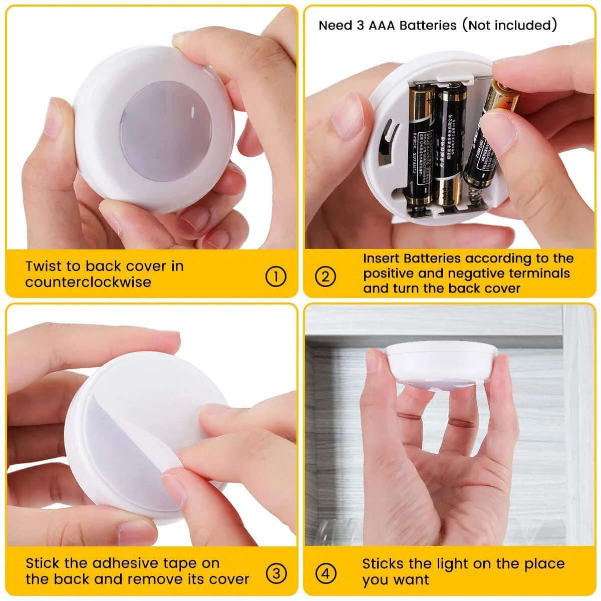 LED Cabinet Light with Remote – Wireless Night Light for Home Use