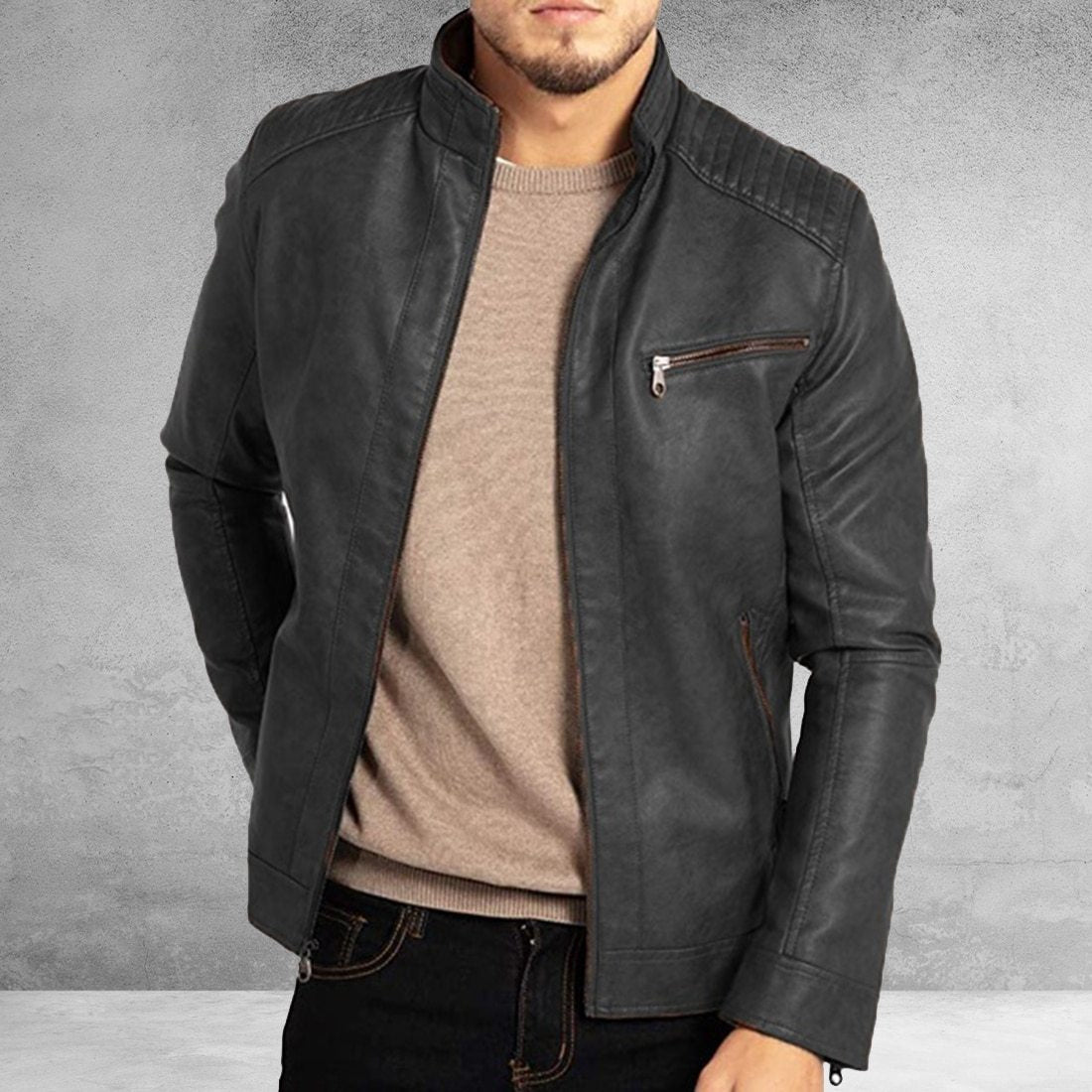 Men's Stylish Zip-Up Jacket – Premium Wind and Weather Resistant Fashion Outerwear