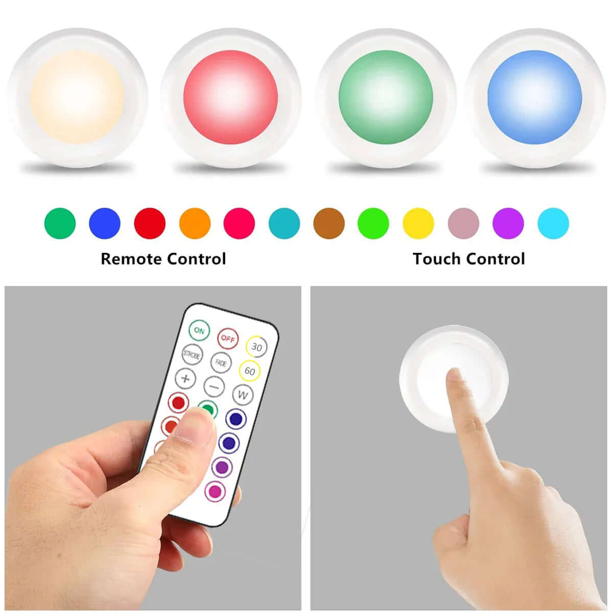 LED Cabinet Light with Remote – Wireless Night Light for Home Use