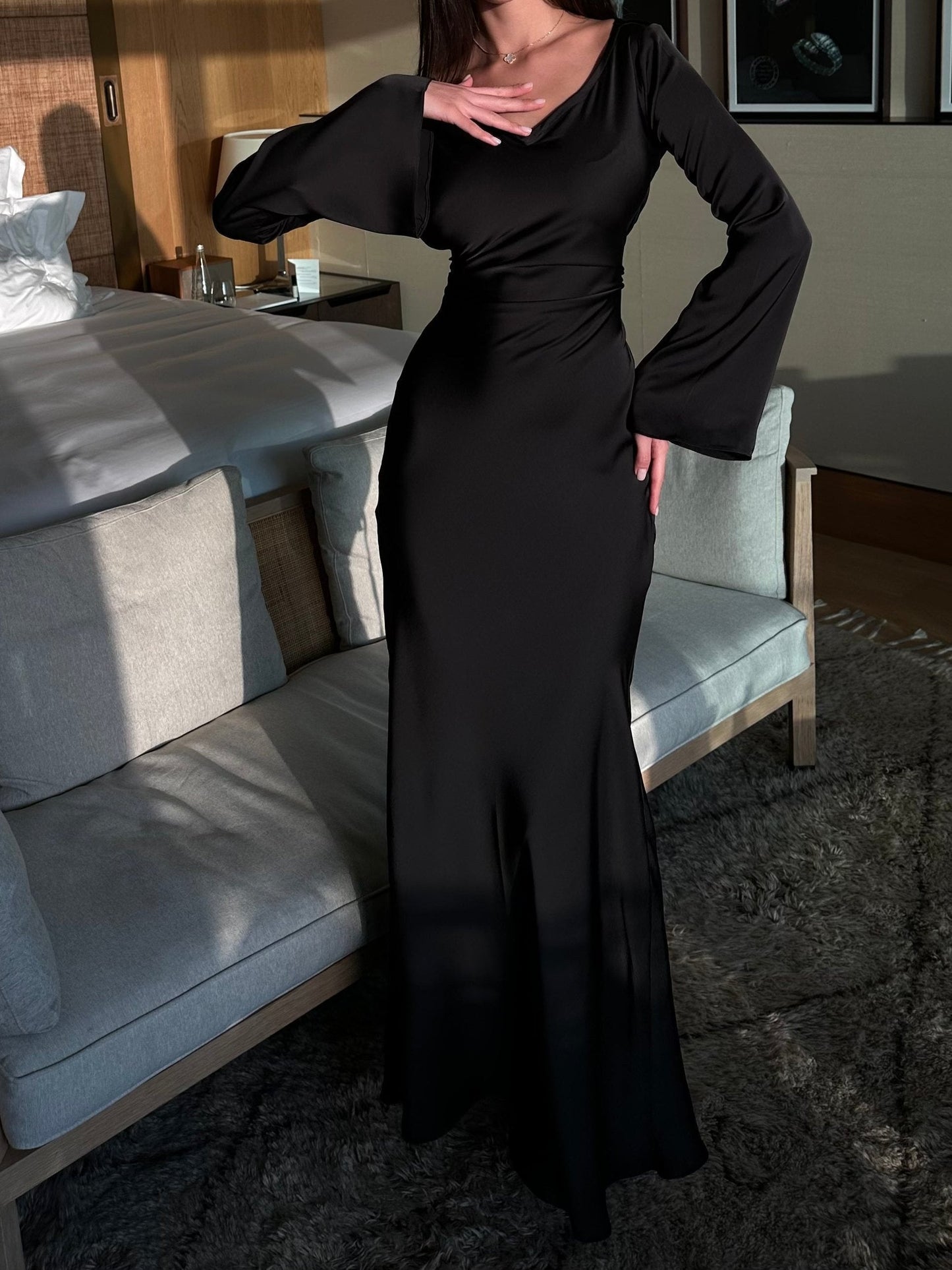 Maxi Dress Long Sleeve – Elegant Evening Gown for Women