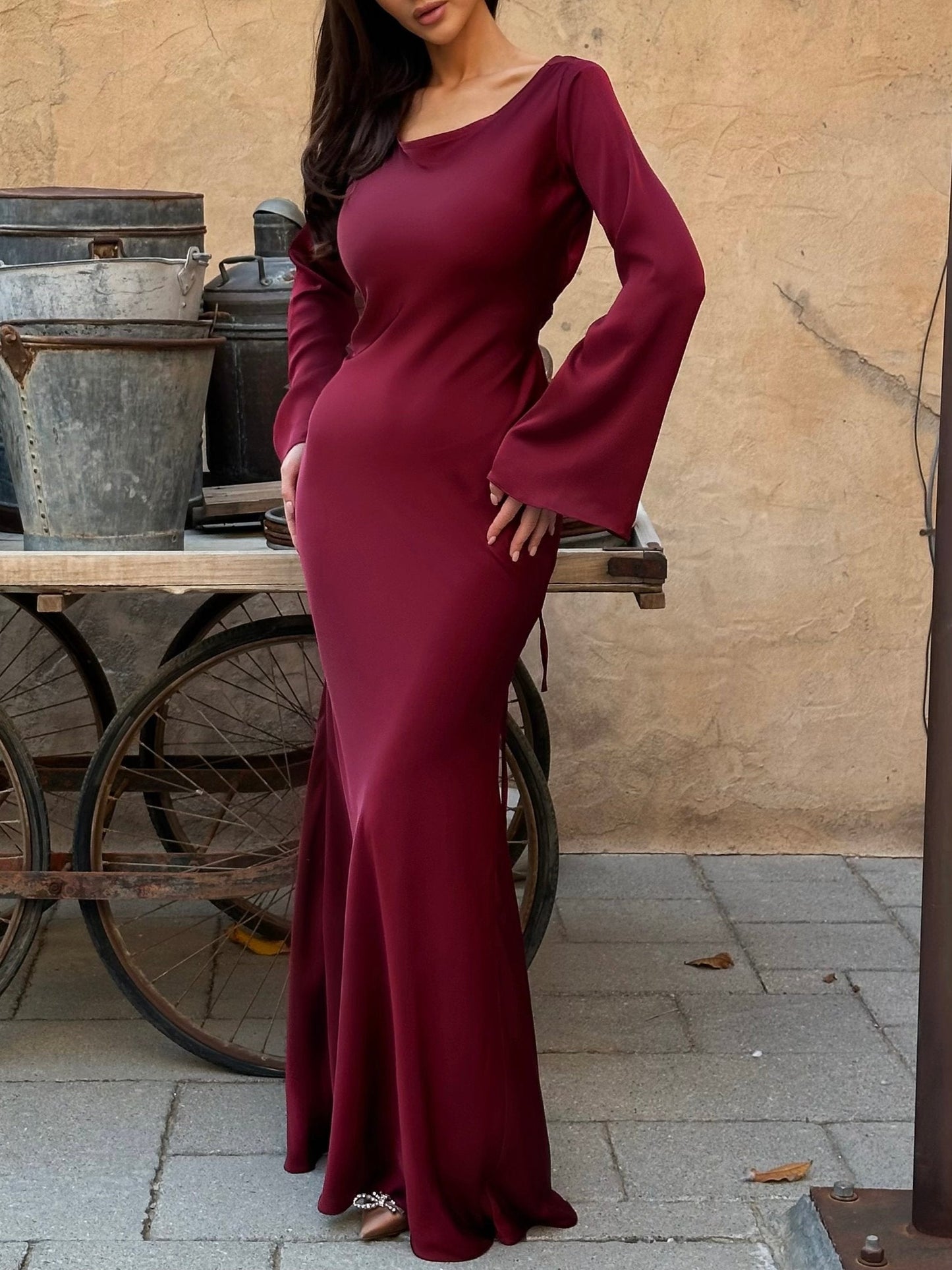 Maxi Dress Long Sleeve – Elegant Evening Gown for Women