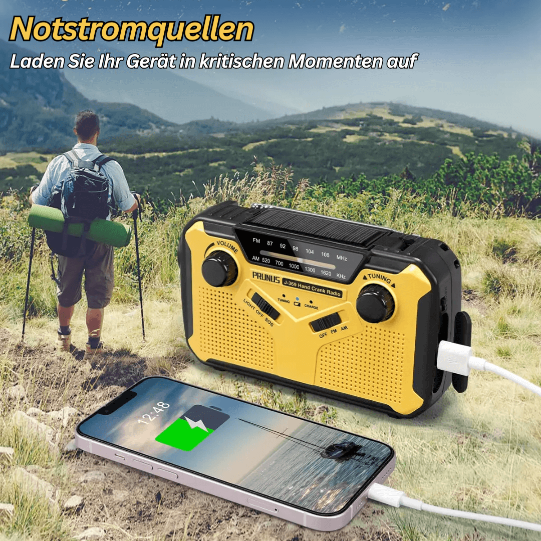 Emergency Radio Solar Crank – Multifunctional Survival Tool with Flashlight & USB