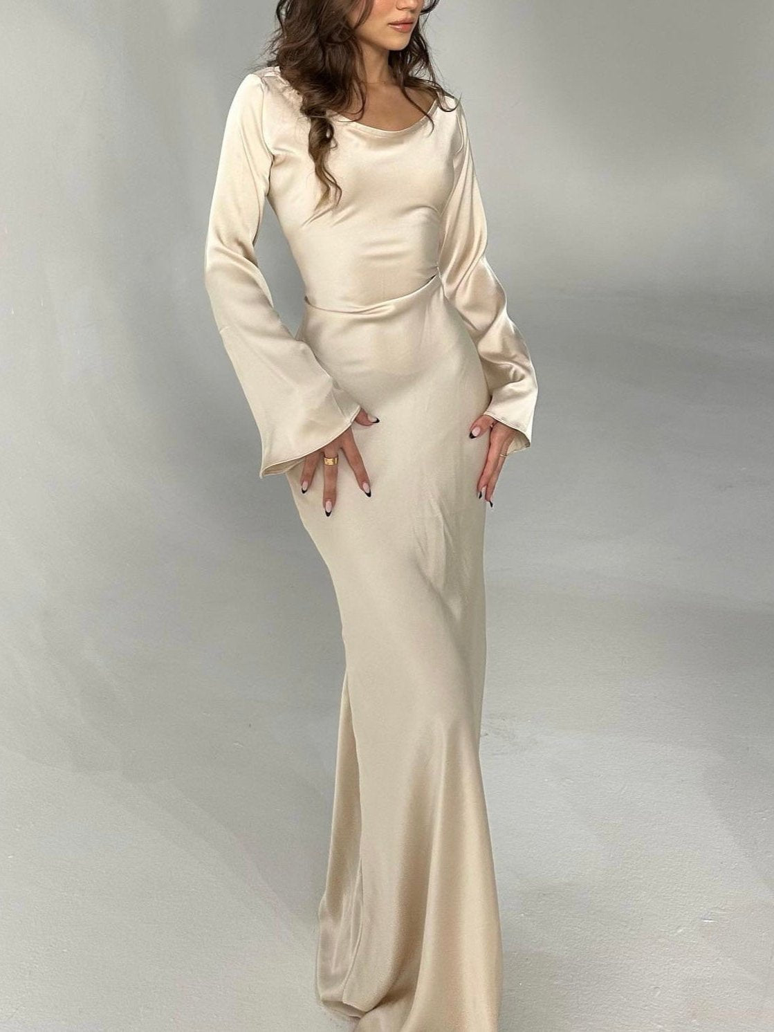 Maxi Dress Long Sleeve – Elegant Evening Gown for Women