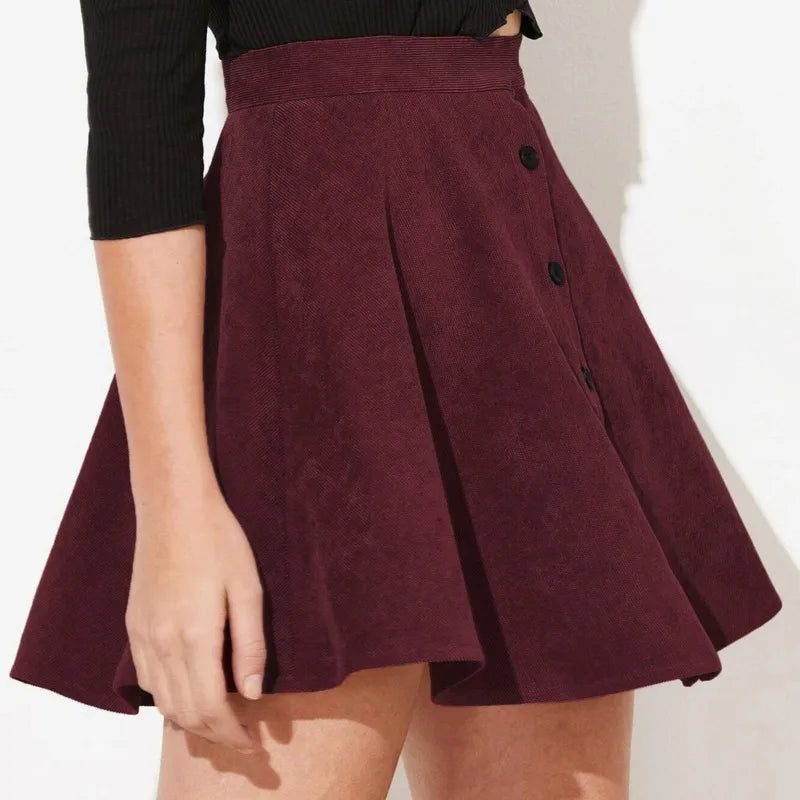 High-Waist Mini Cord Skirt – Stylish Women's Casual Fashion