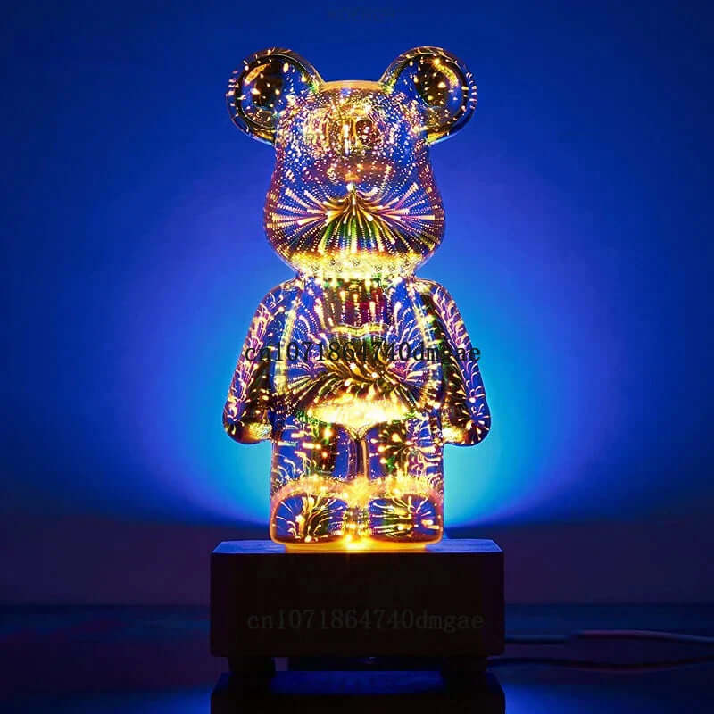 3D Projection Lamp – Colorful Firework Bear Night Light
