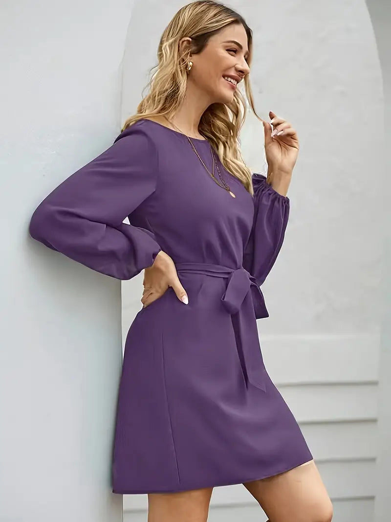 Vestido túnica mujer – Vestido elegante de un solo color, cómodo y versátil