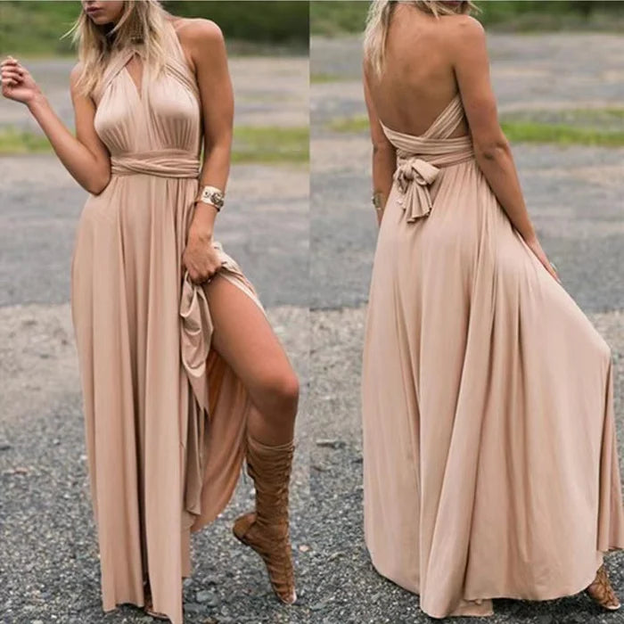 Vestido cruzado mujer – Vestido elegante con cintura elástica para ocasiones especiales