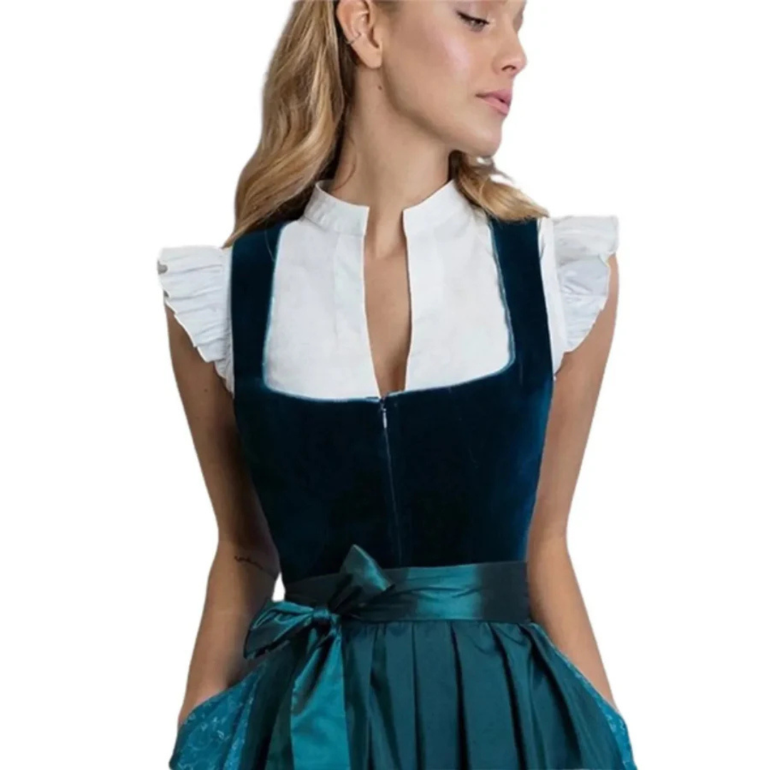 Blusa de manga corta dama – Blusa con volantes elegante y tradicional