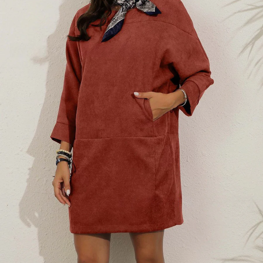 Vestido midi invierno dama – Vestido cálido y casual para ocasiones