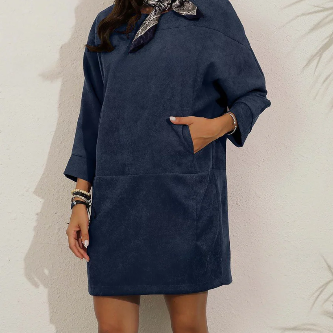 Vestido midi invierno dama – Vestido cálido y casual para ocasiones