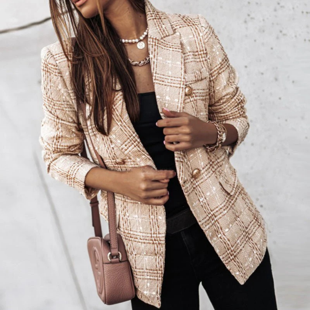 Blazer elegante mujer – Blazer ajustado de trabajo chic y moderno