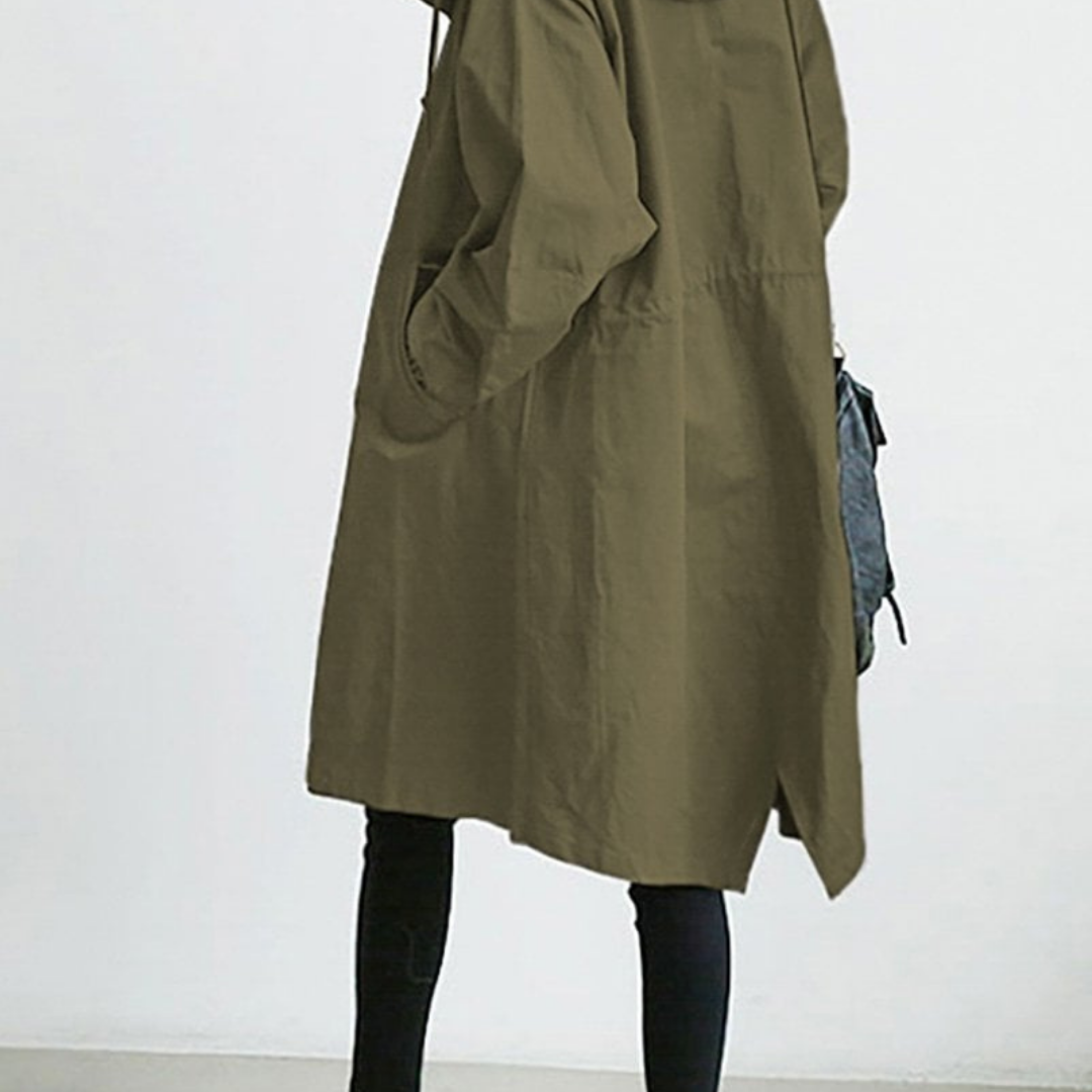 Abrigo impermeable largo dama – Trench elegante para invierno