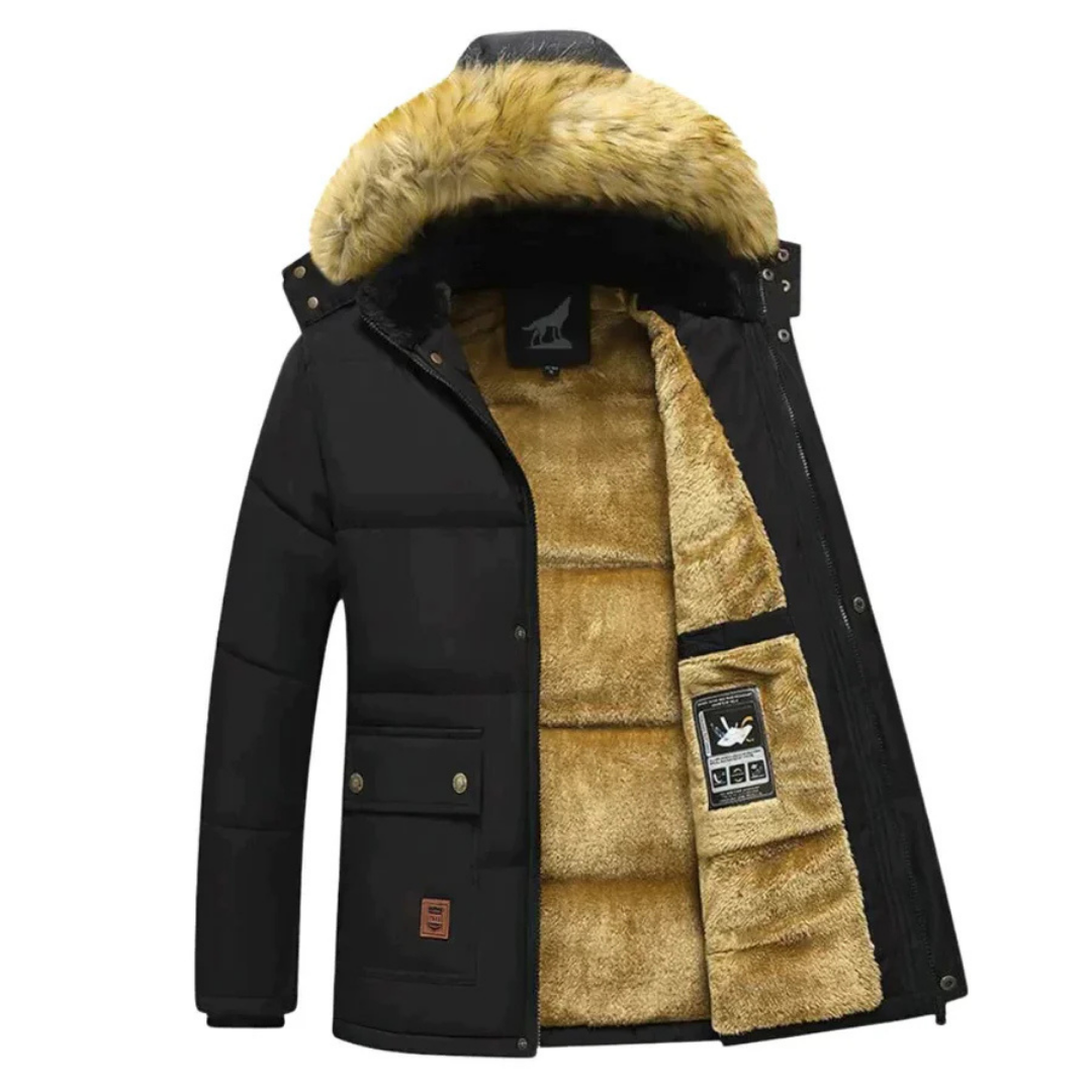 Parka de Invierno Hombre – Abrigo Cálido con Capucha y Cremallera