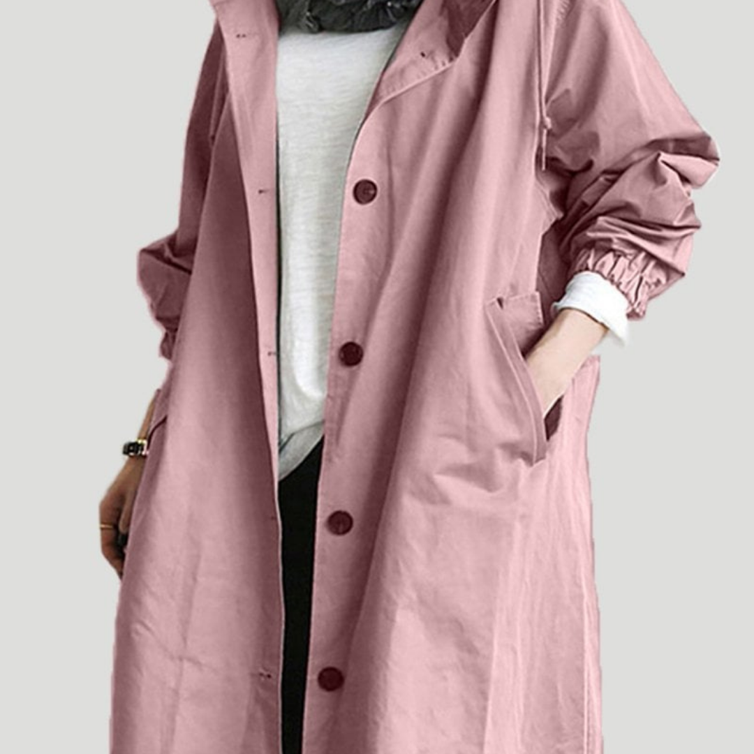 Abrigo impermeable largo dama – Trench elegante para invierno