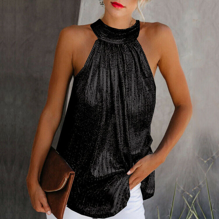 Top Elegante Halter para Mujeres - Blusa Chic y Sofisticada