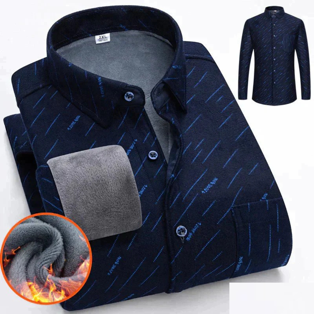 Camisa de cuadros hombre – Camisa cálida con botones estilosa