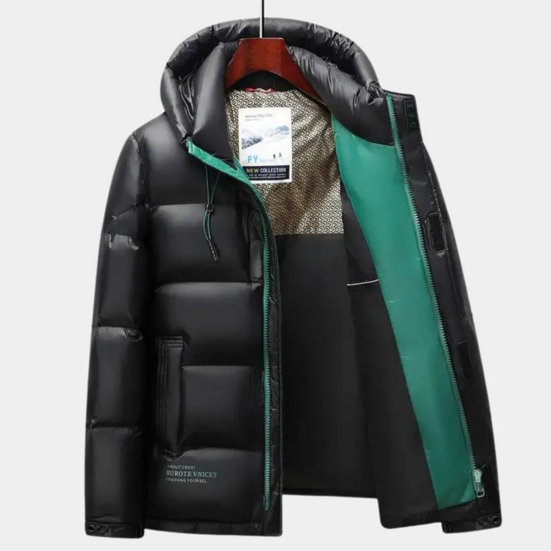 Chaqueta Puffer Hombre – Abrigo Térmico con Capucha y Cremallera