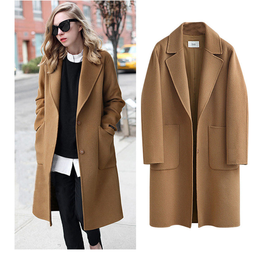 Abrigo trench invierno dama – Abrigo largo clásico elegante y abrigado