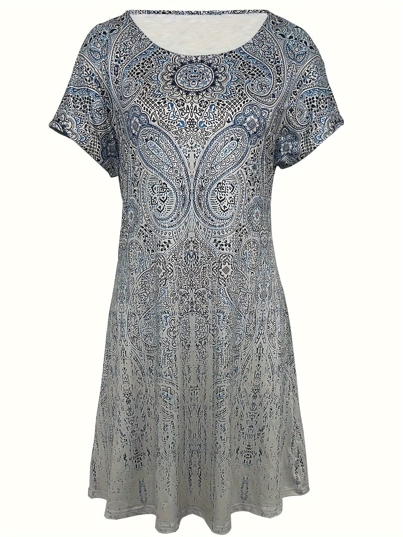 Vestido de verano dama – Mini vestido con cuello redondo y mangas cortas