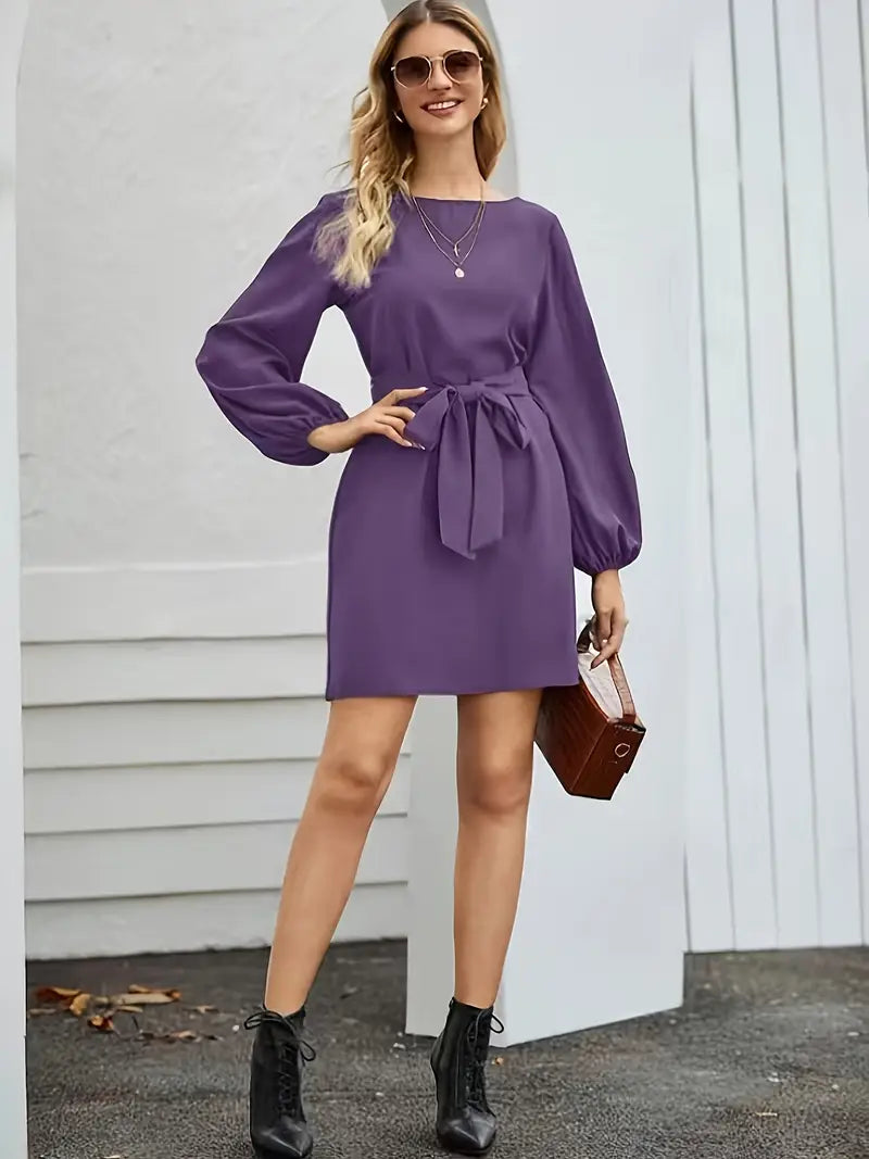 Vestido túnica mujer – Vestido elegante de un solo color, cómodo y versátil