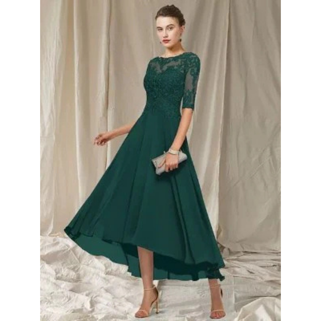 Vestido midi elegante dama – Vestido 3/4 chic para ocasiones