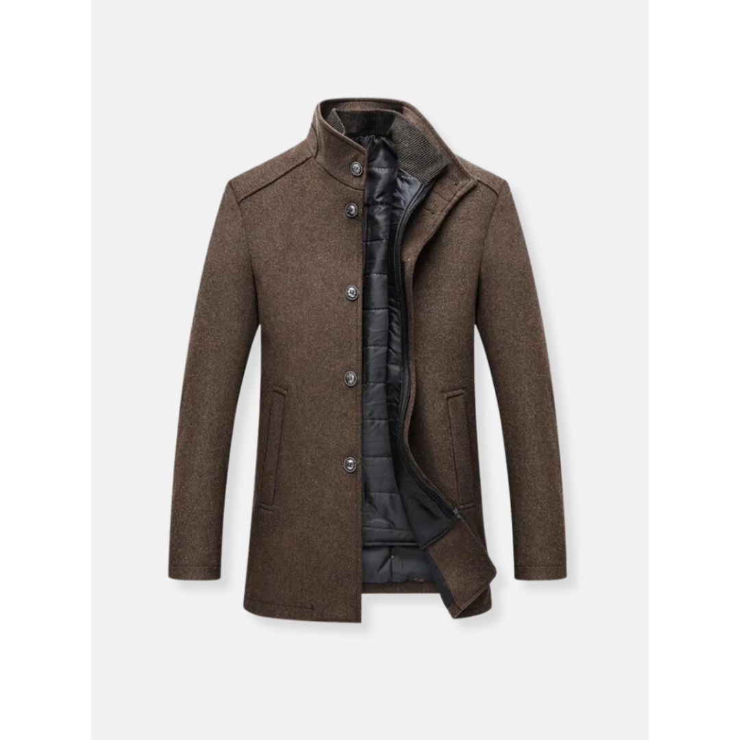 Abrigo trench hombre – Abrigo largo con cremallera y mangas largas