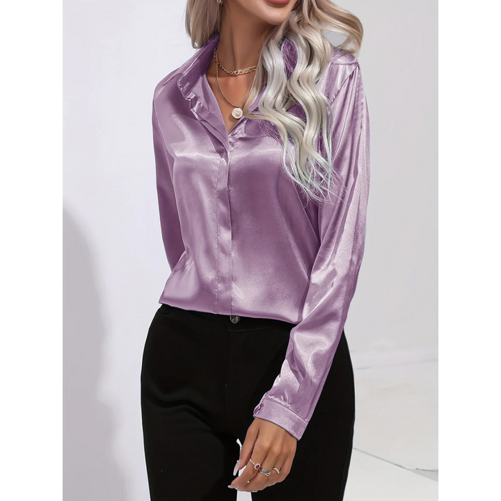 Camisa de botones mujer – Blusa elegante de manga larga y diseño chic