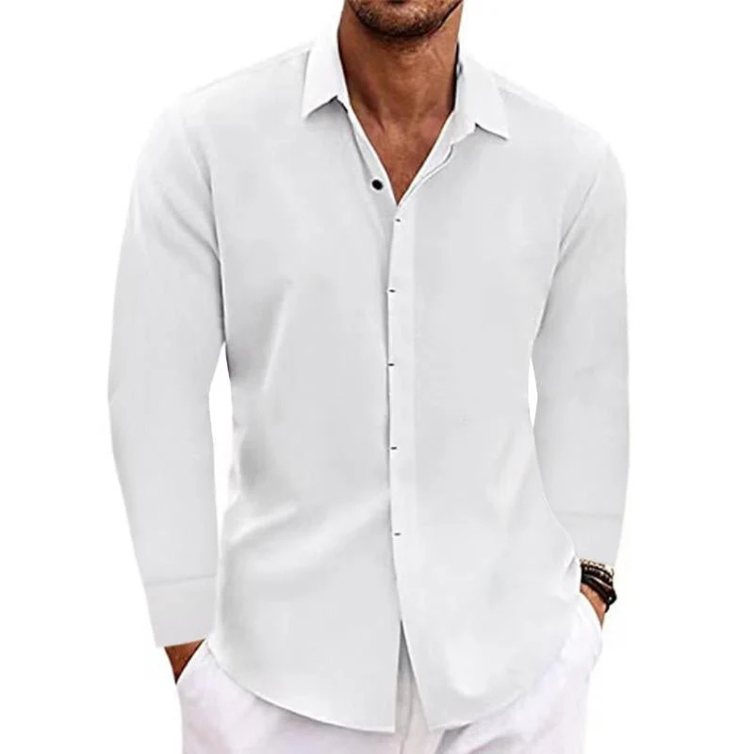 Camisa de Hombre Casual – Camisa Clásica de Manga Larga, Diseño Elegante y Confortable