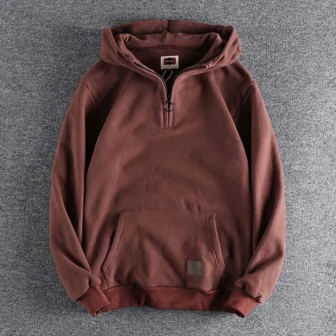 Sudadera casual hombre – Sudadera cálida media cremallera elegante