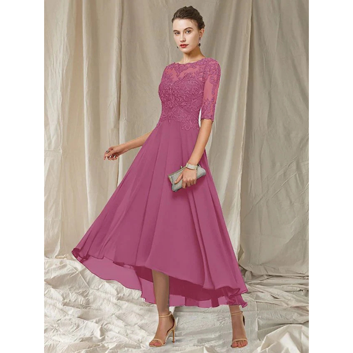 Vestido midi elegante dama – Vestido 3/4 chic para ocasiones