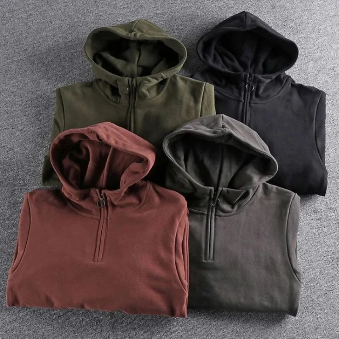 Sudadera casual hombre – Sudadera cálida media cremallera elegante