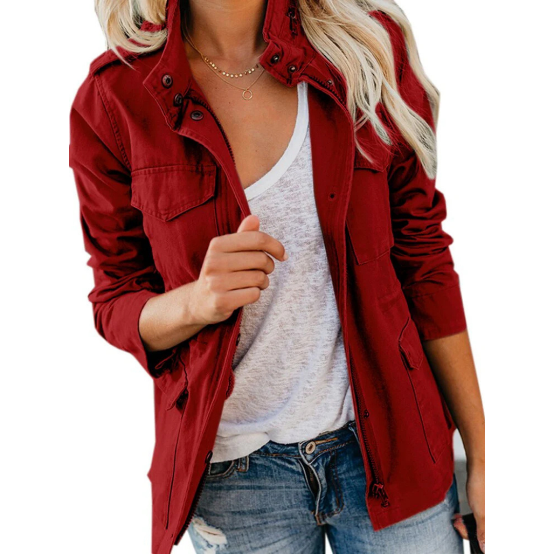 Chaqueta elegante dama – Chaqueta moderna con cremallera para ocasiones especiales