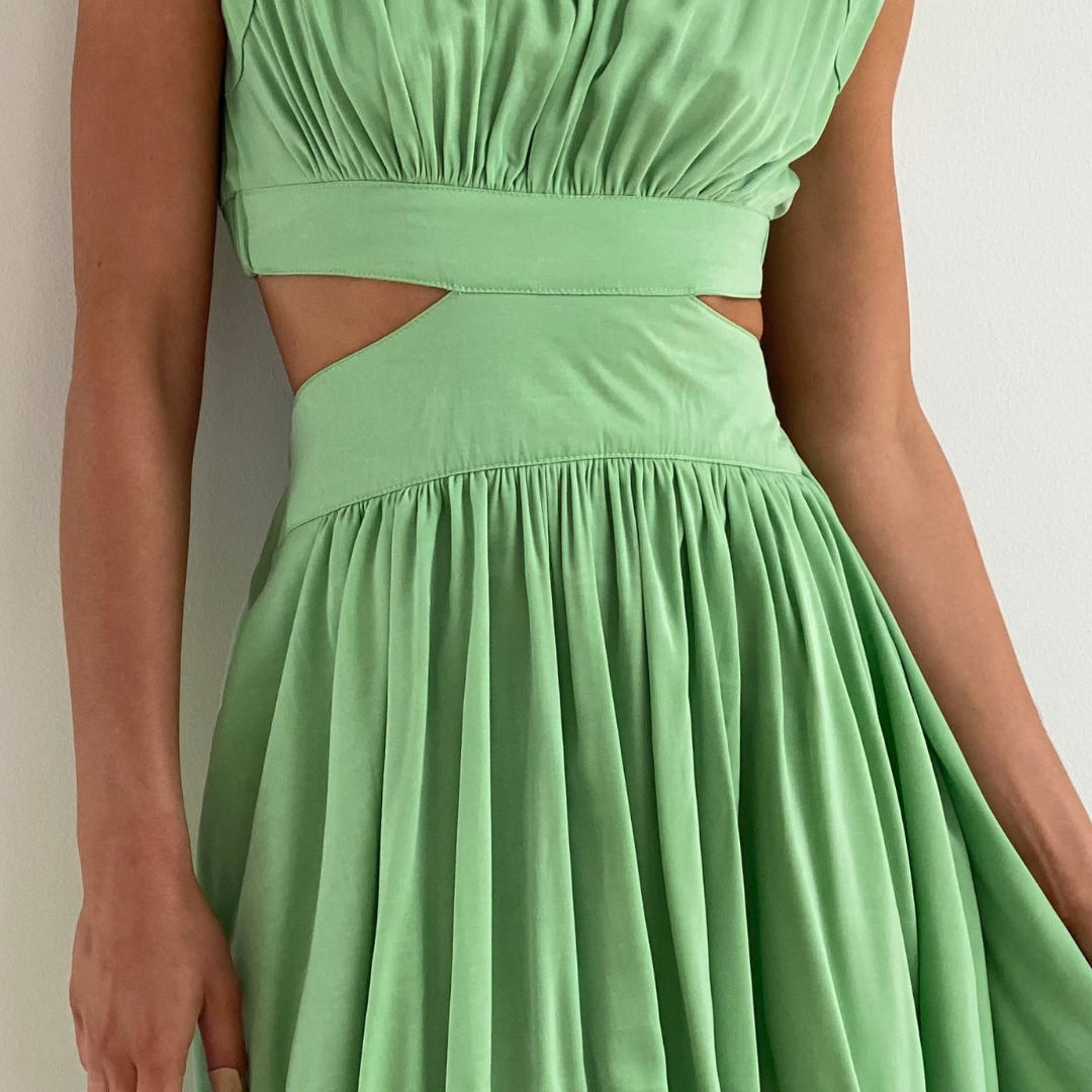 Vestido elegante dama – Cutout y cuello alto mini para ocasiones especiales