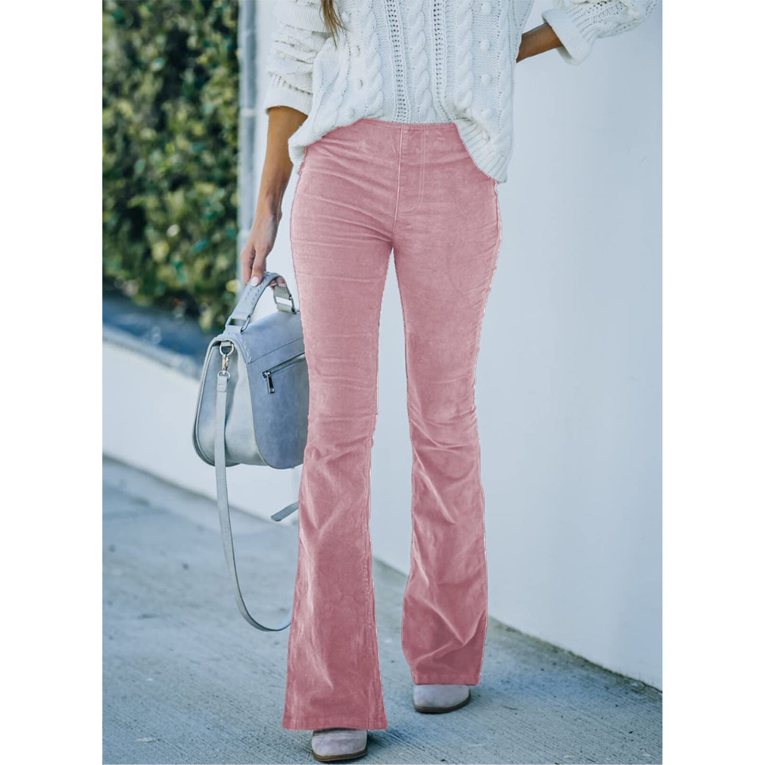 Pantalones de Pana Mujer – Cintura Alta y Pierna Ancha Elegantes