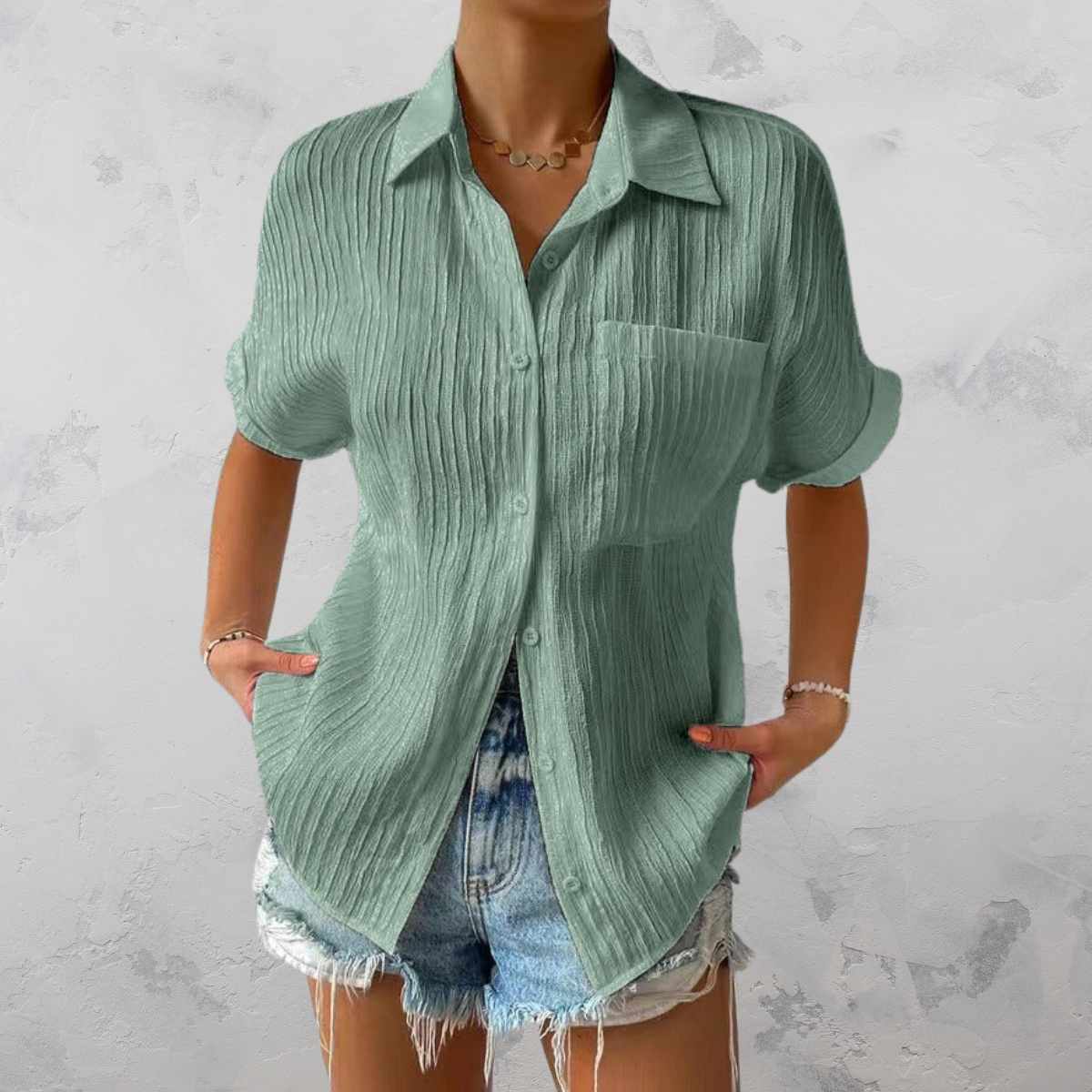 Camisa de verano dama – Camisa estructurada ligera y fresca para ocio