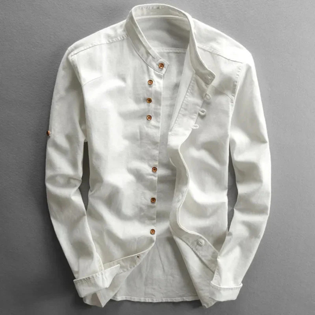 Camisa de botón hombre – Camisa alta clásica de algodón elegante