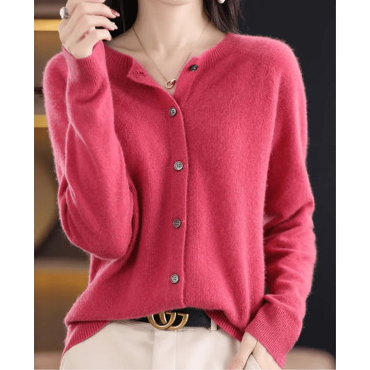 Chaqueta de punto suave dama – Cálida y con botones elegantes