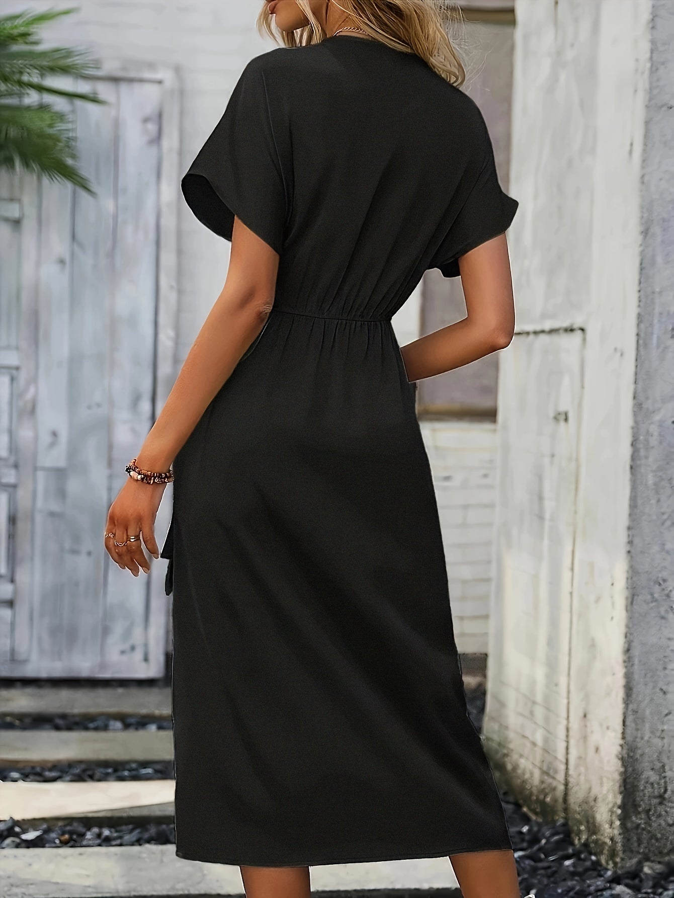 Vestido de encaje envolvente mujer – Vestido elegante y chic para ocasiones especiales