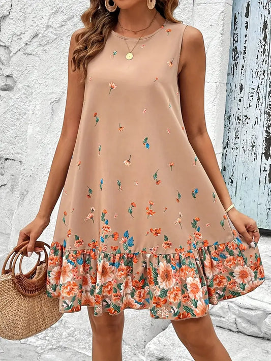 Vestido floral sin mangas mujer – Vestido elegante y fresco para verano