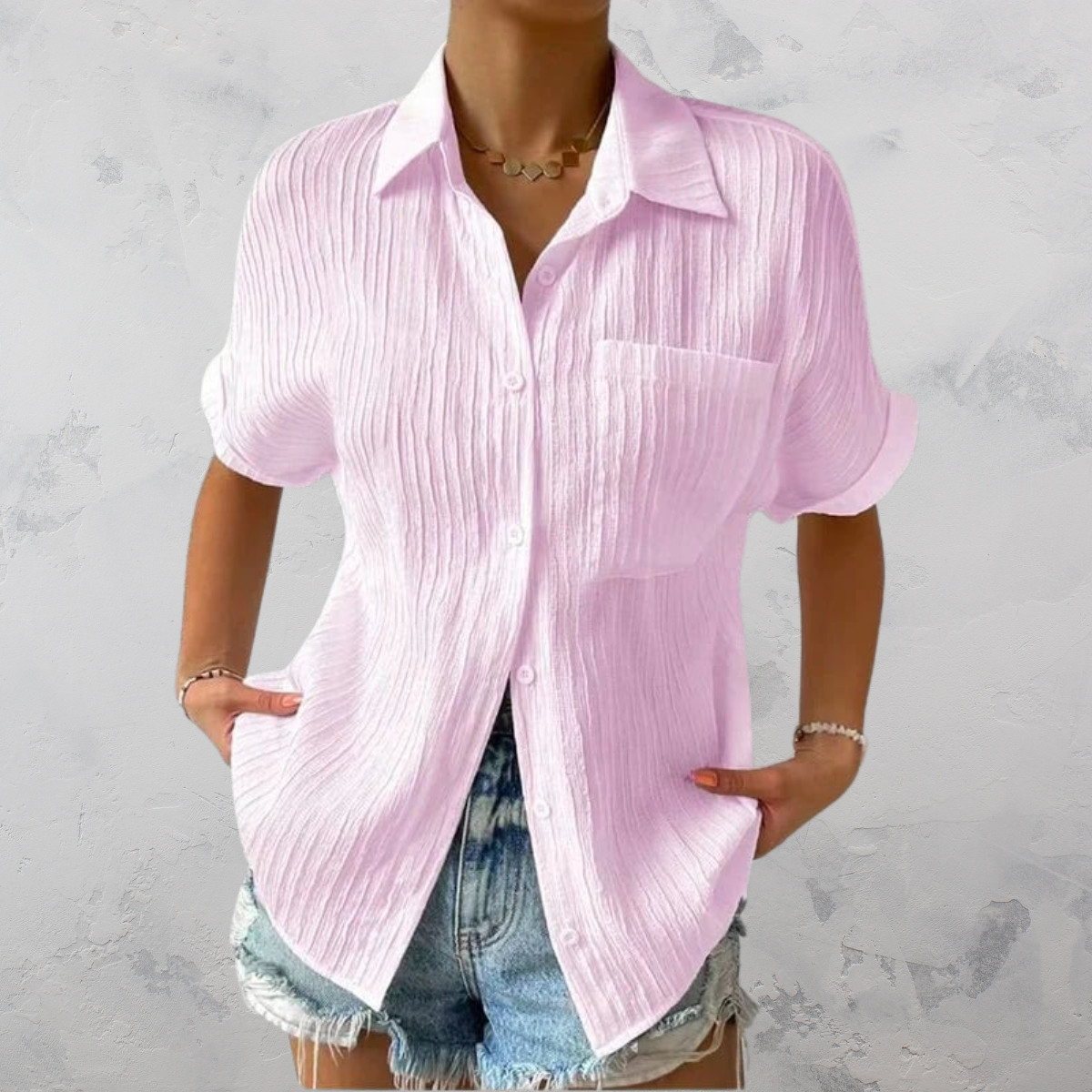 Camisa de verano dama – Camisa estructurada ligera y fresca para ocio