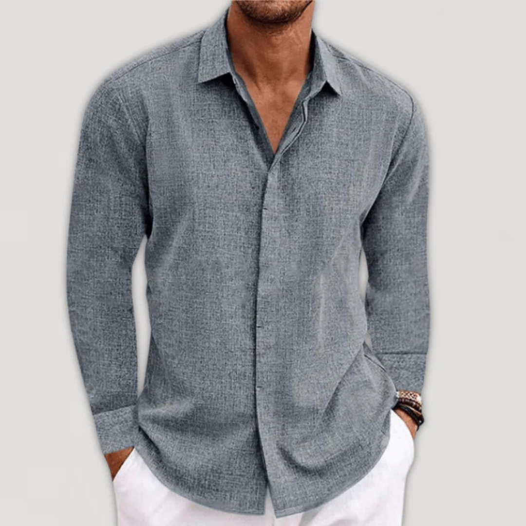 Camisa de Hombre Casual – Camisa Clásica de Manga Larga, Diseño Elegante y Confortable