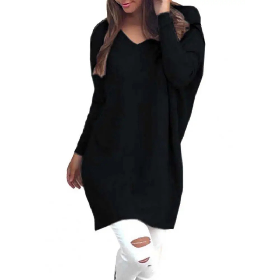 Suéter Oversized Dama – V-Cuello Cómodo y Estiloso