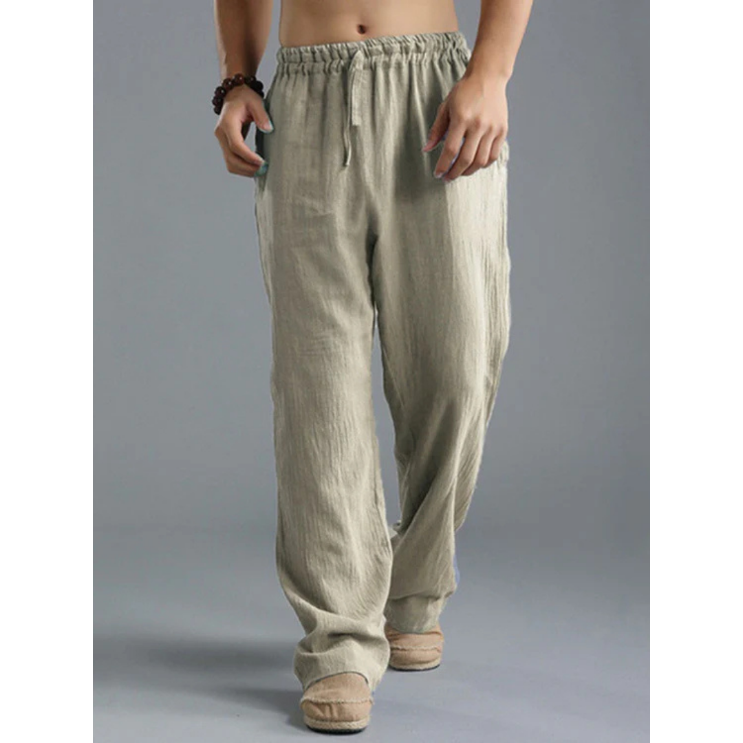 Pantalón de Hombre Verano – Pantalón Ancho Cintura Media Confortable