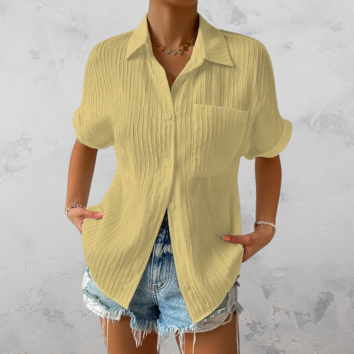 Camisa de verano dama – Camisa estructurada ligera y fresca para ocio