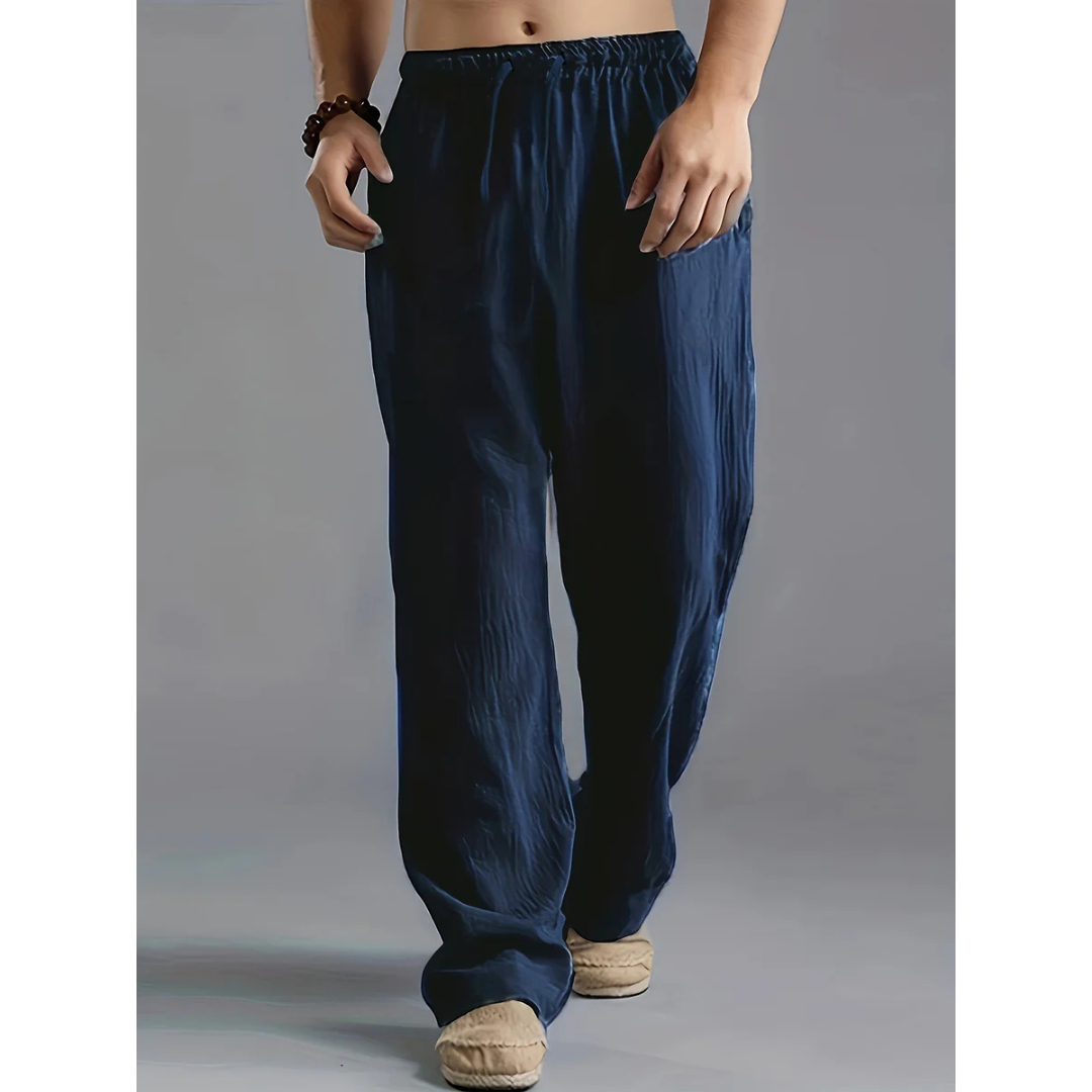 Pantalón de Hombre Verano – Pantalón Ancho Cintura Media Confortable