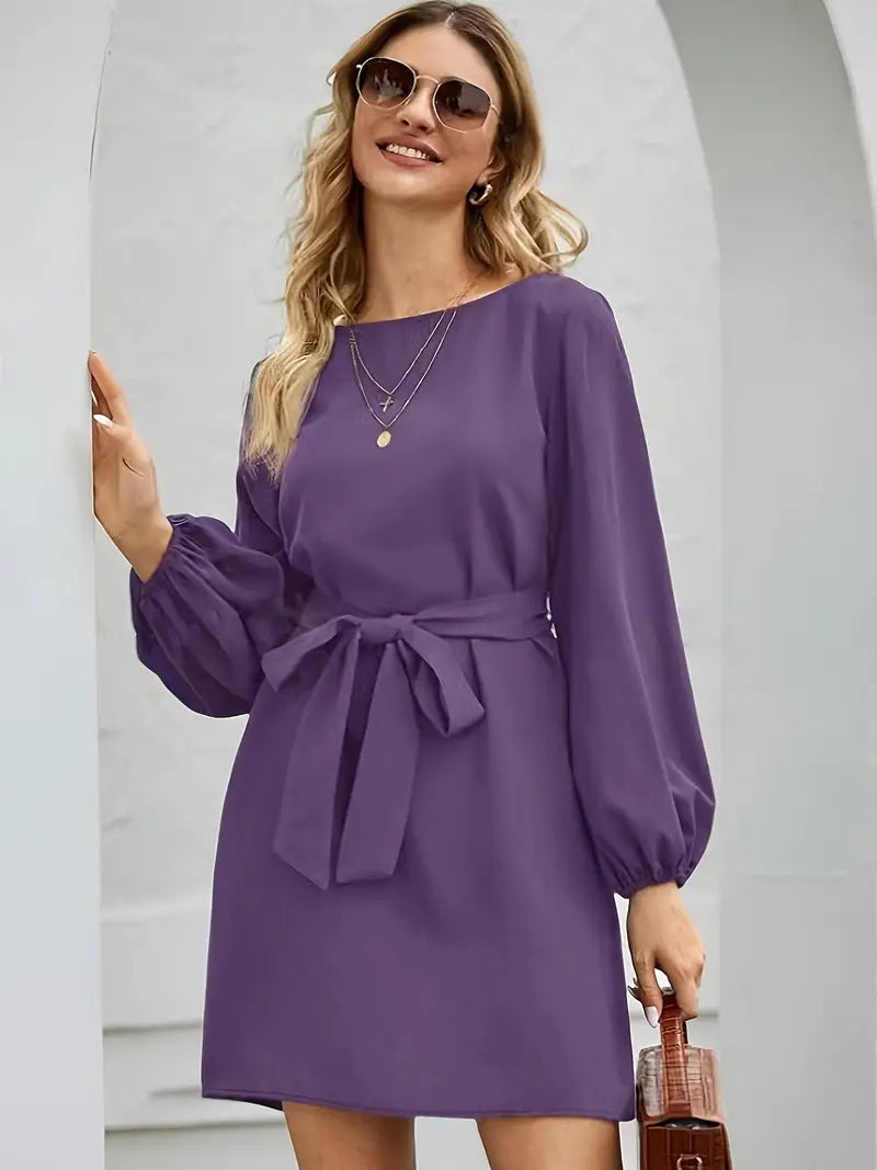 Vestido túnica mujer – Vestido elegante de un solo color, cómodo y versátil