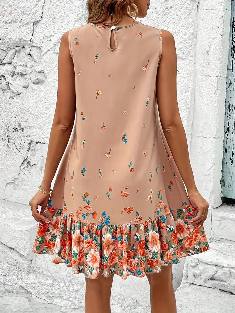 Vestido floral sin mangas mujer – Vestido elegante y fresco para verano