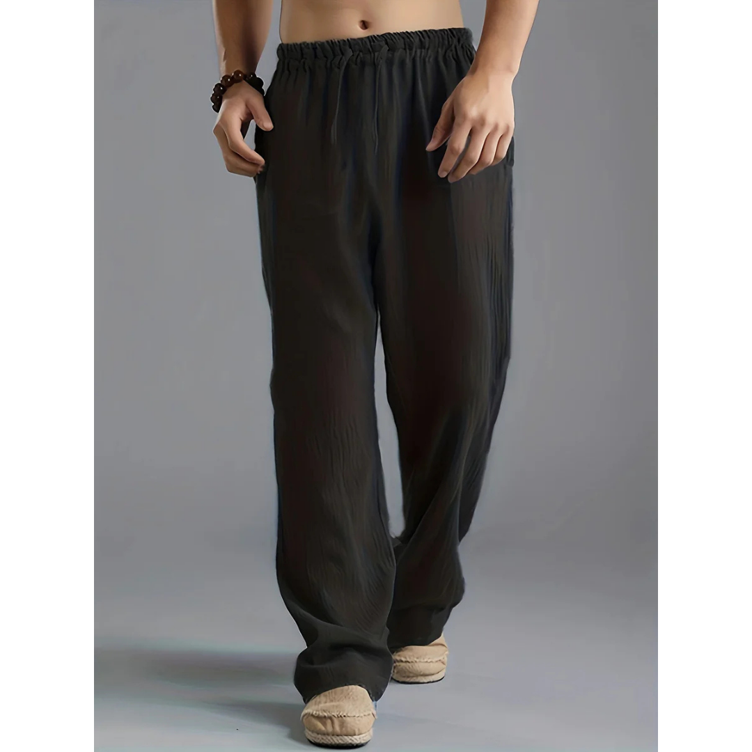 Pantalón de Hombre Verano – Pantalón Ancho Cintura Media Confortable