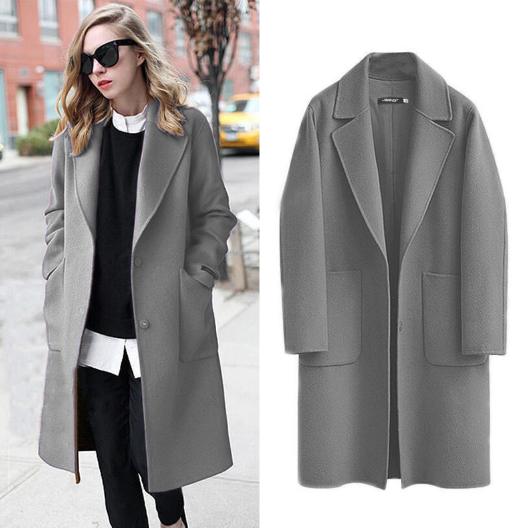 Abrigo trench invierno dama – Abrigo largo clásico elegante y abrigado