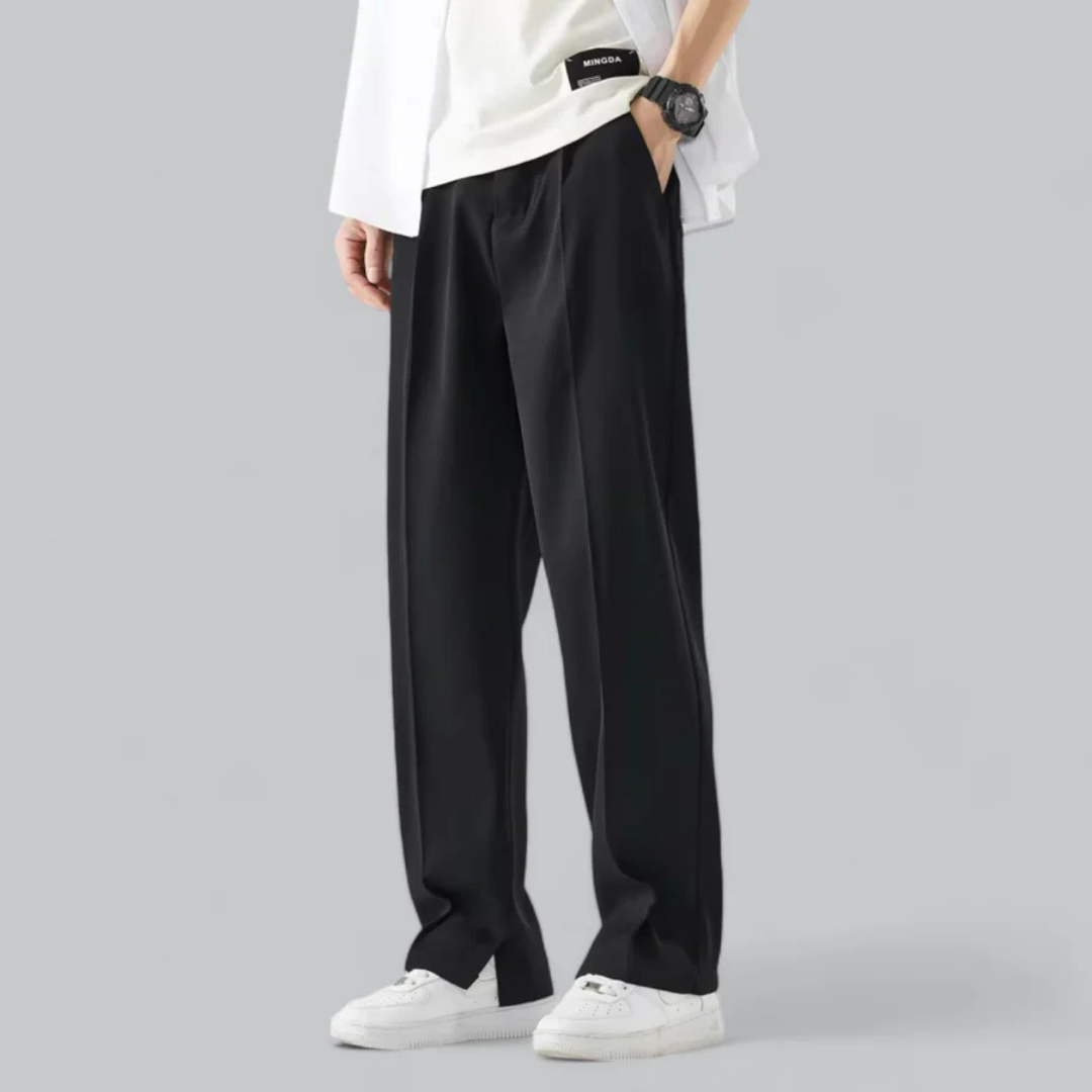 Pantalón Casual Hombre – Pantalón Holgado Pierna Ancha y Cómodo